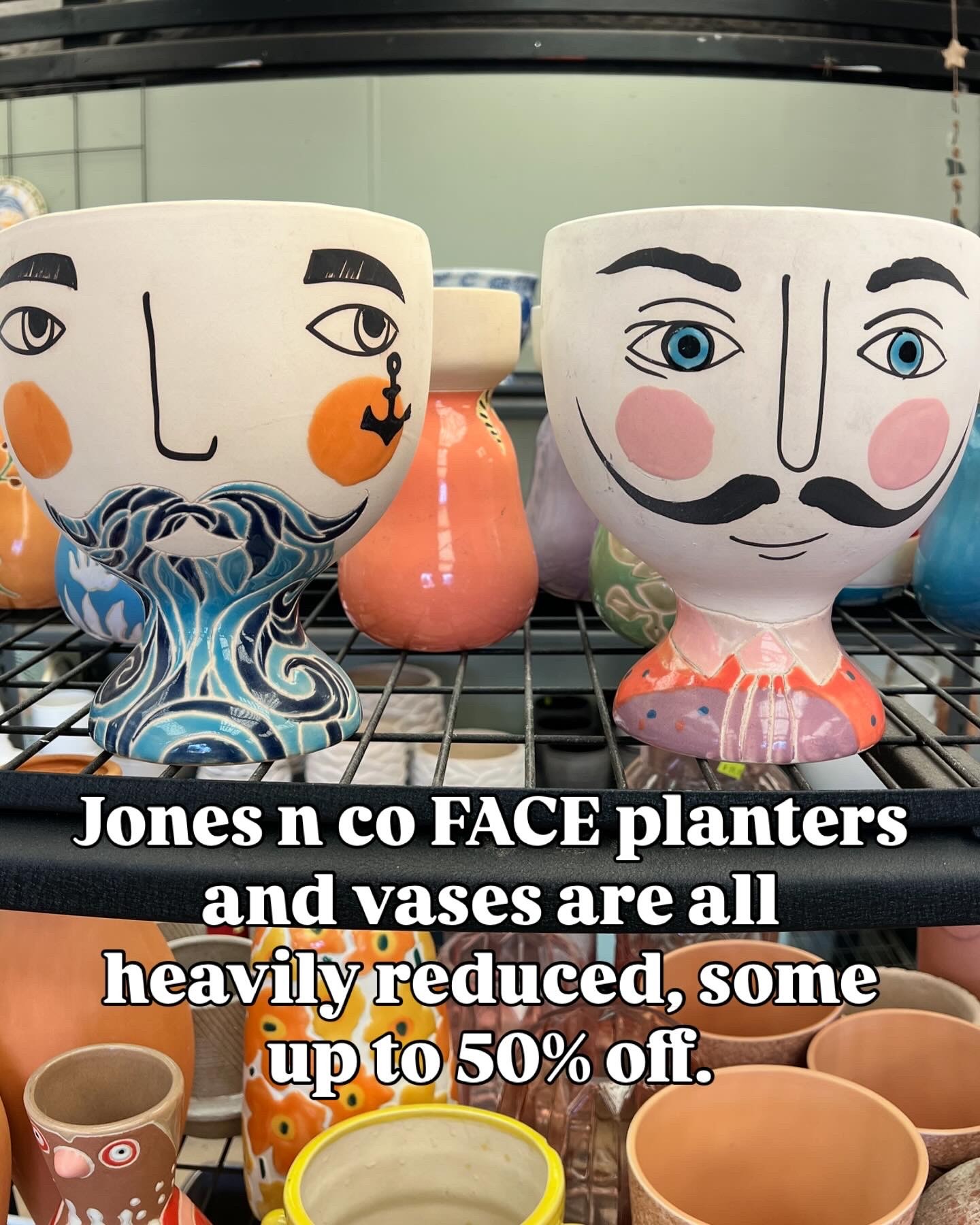 Big special on FACE vases and planters